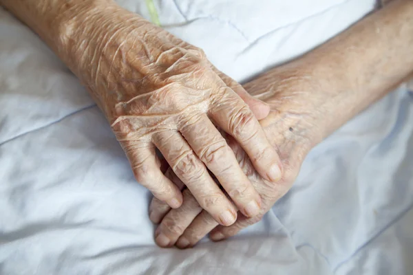 Hands of elderly lady, series of photos — Stock Photo, Image