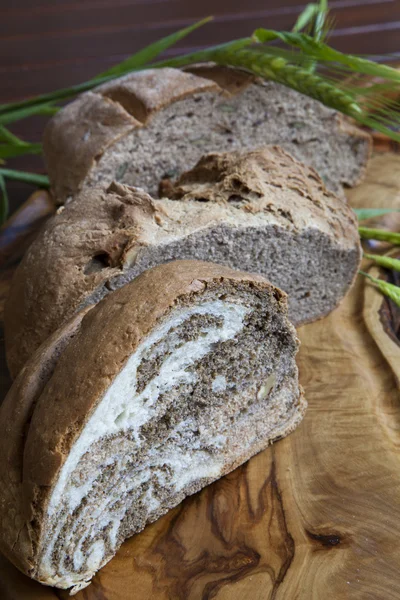 Tasty organic bread with various seeds — Stock Photo, Image