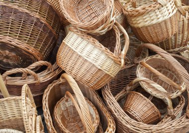 hasır sepetleri ve kutuları