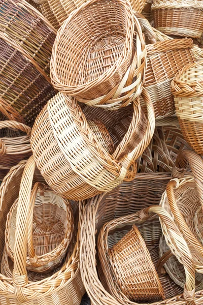 Wicker baskets and boxes — Stock Photo, Image