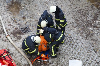 Rescue Team Providing First Aid
