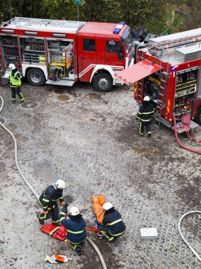 Rescue Team Providing First Aid