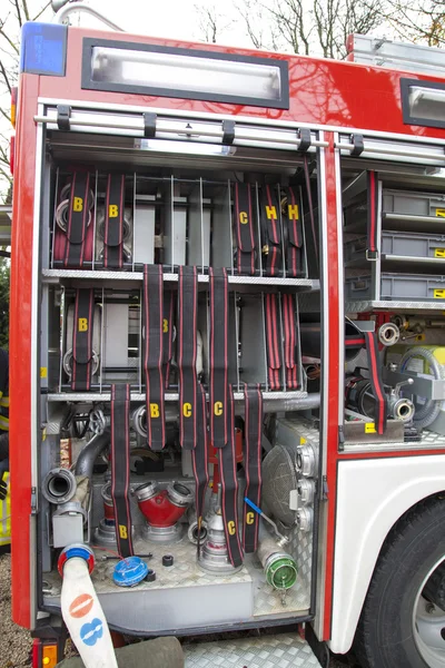 Equipamento de caminhão de bombeiros, close-up — Fotografia de Stock