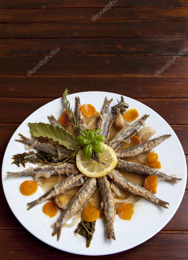 Marinated sardines with Mediterranean herbs