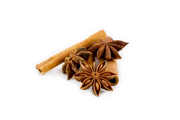 Star anise with cinnamon sticks — Stock Photo, Image