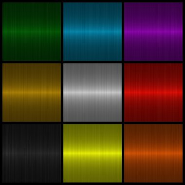 bir arka plan için farklı renk metal yapılar