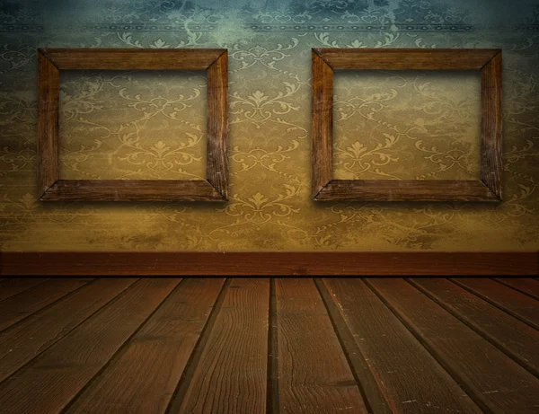 Pokój z tapeta barok brązowy — Zdjęcie stockowe