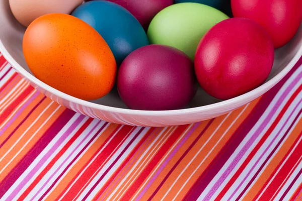 Eggs with  linen sack — Stock Photo, Image