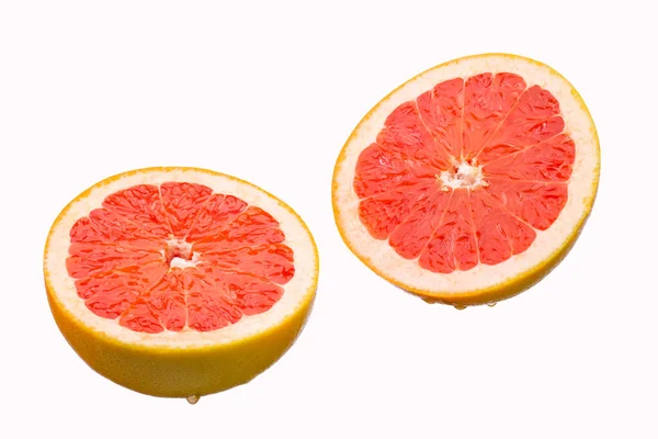 Fresh Grapefruit Slices Isolated White Background — Stock Photo, Image