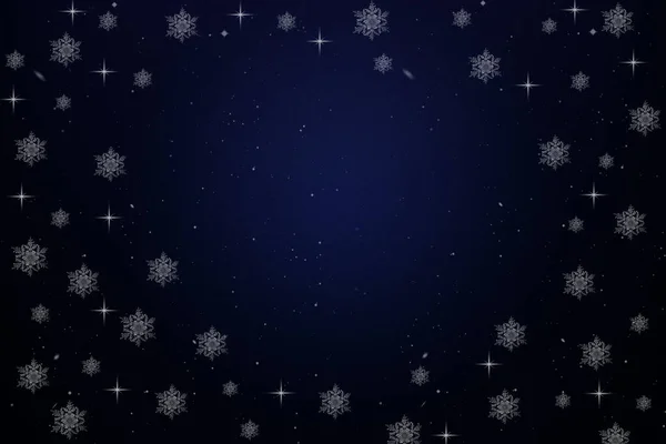 抽象的な青いクリスマスの背景と雪の結晶 — ストック写真
