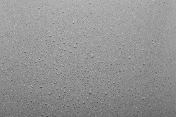Water Drops Grey Plastic Surface — стоковое фото