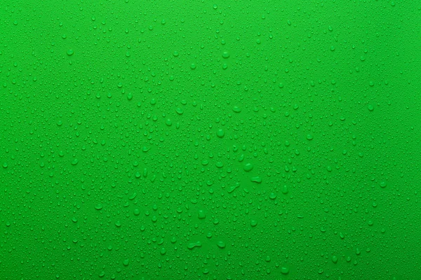 Gotas Água Superfície Cor Verde — Fotografia de Stock