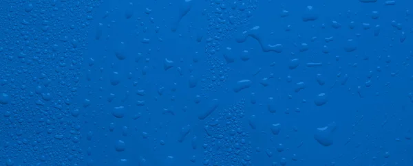 Krople Wody Powierzchni Niebieskiego Koloru — Zdjęcie stockowe