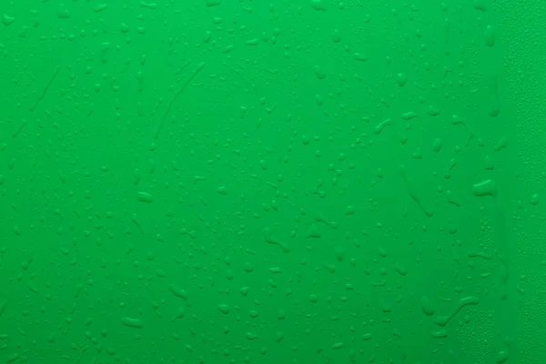 Gotas Água Superfície Cor Verde — Fotografia de Stock