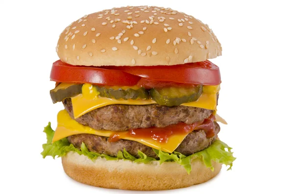 Doppelter Cheeseburger — Stockfoto