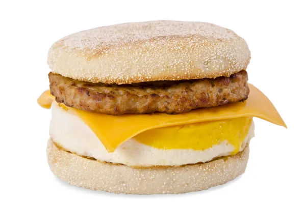 ソーセージの卵およびチーズ朝食 ストック写真