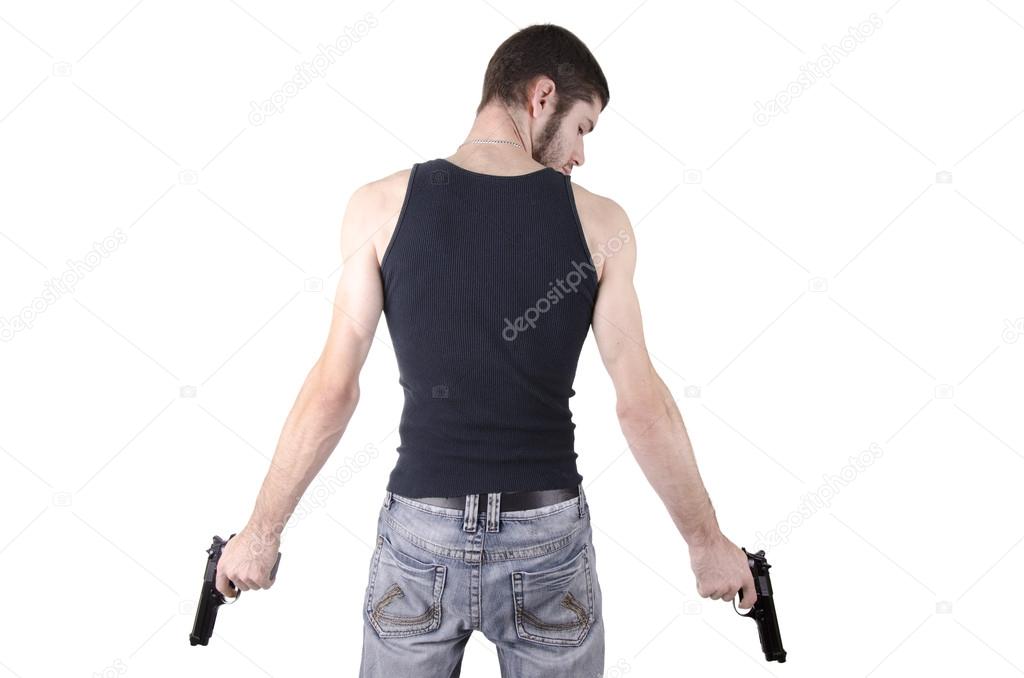 Man with guns