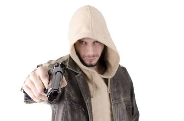 Man with gun — Stock Photo, Image