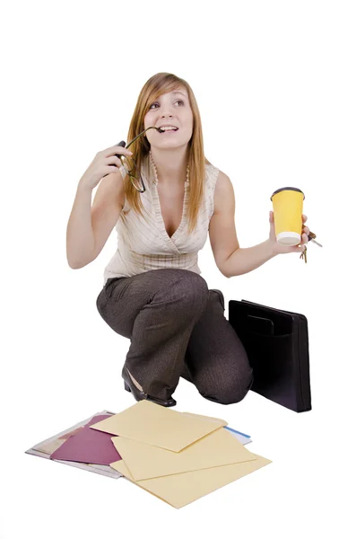 Clumsy businesswoman — Stock Photo, Image