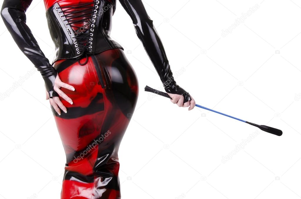 Femme habill e en v tements dominatrice image libre de droit par