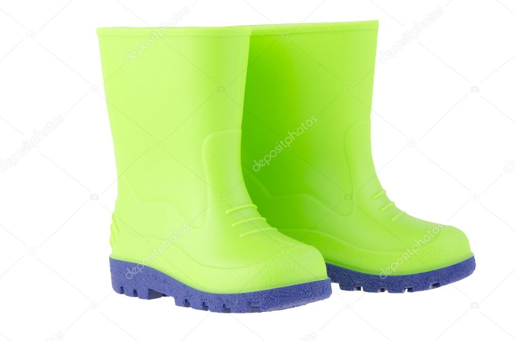 kids green rain boots