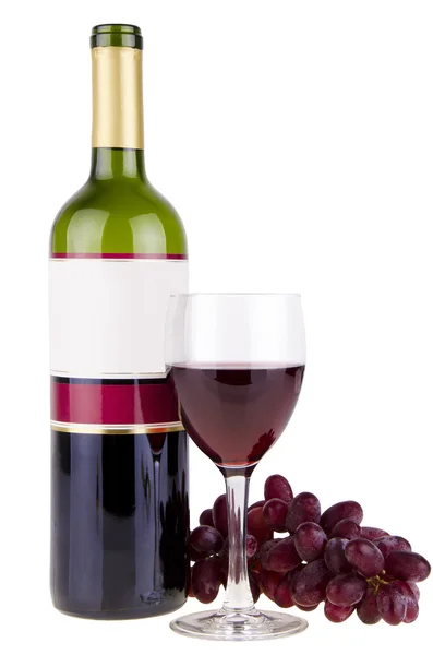 Wine glass and bottle of wine — Stock Photo, Image