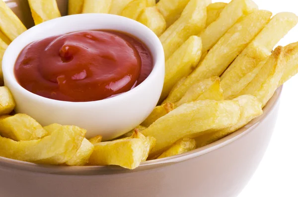 Batatas fritas e ketchup — Fotografia de Stock