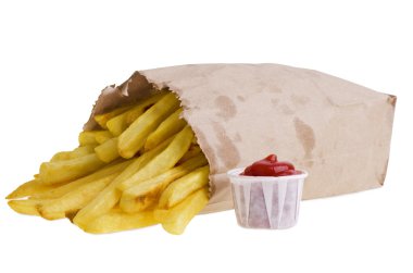 French fries and ketchup clipart