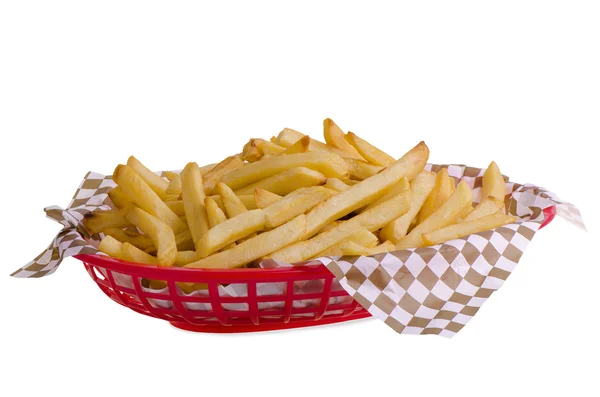 Pommes frites i korg — Stockfoto