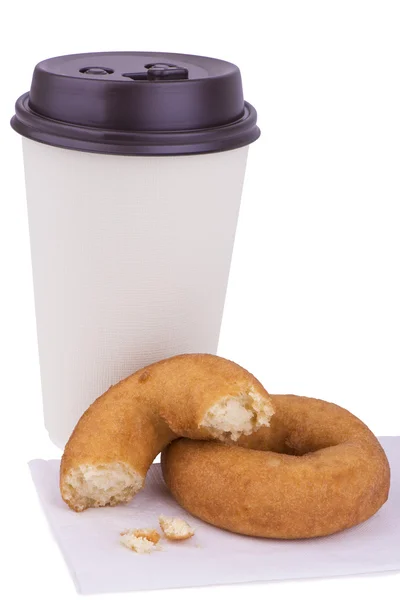 Coffee cup and donuts — Stock Photo, Image