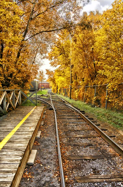 Train tracks in fall — Stock Photo, Image