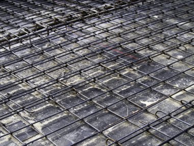 Takviye beton dökme metal çerçeve.