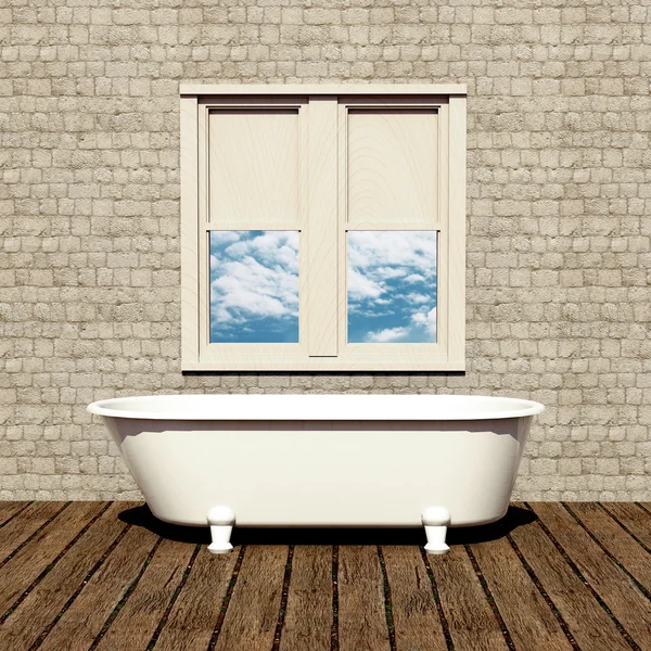 Starý styl vana v retro koupelně — Stock fotografie