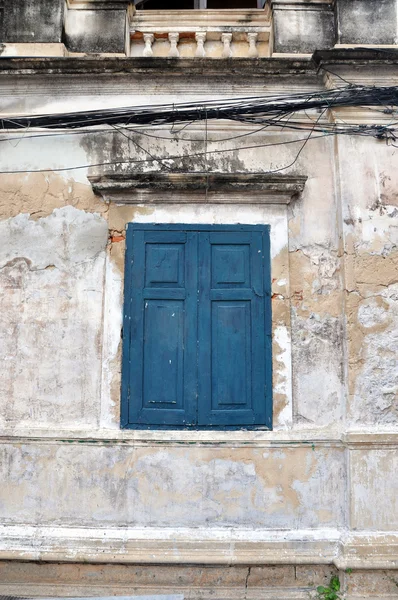 Blue rural window — Stock Photo, Image