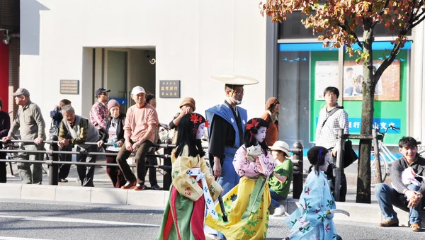 Kyoto - október 22-én: A Jidai Matsuri résztvevői — Stock Fotó