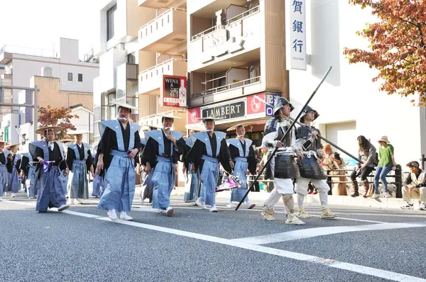 Kyoto - 22 październik: uczestnicy na The Jidai Matsuri (o festiwalu — Zdjęcie stockowe