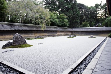 Bahçe bir zen ryoanji Tapınağı. Kyoto.Japan.