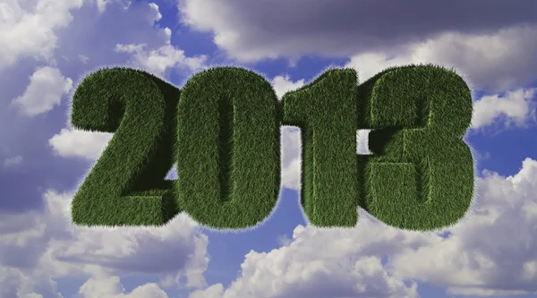 2013 Signo de Año Nuevo de hierba verde. Concepto ecológico — Foto de Stock