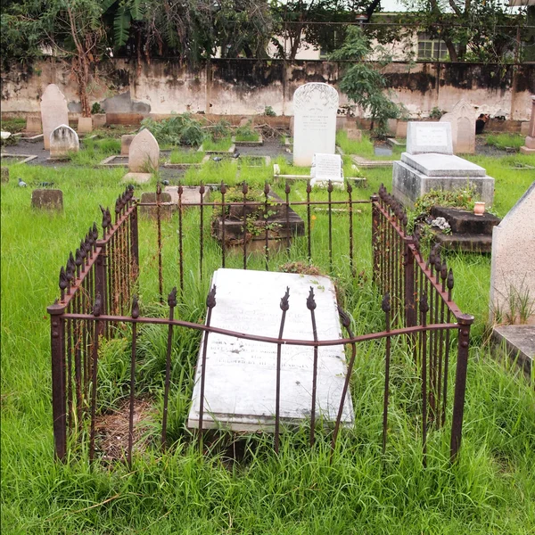 Mglisty cmentarz — Zdjęcie stockowe