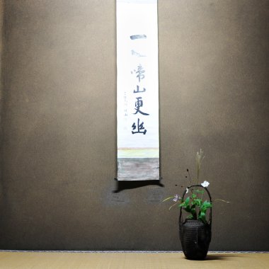 İkebana Japon bir slogan tablo