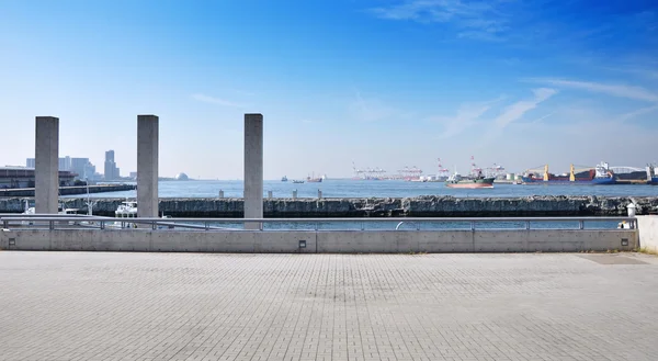 Panorama View of Tempozan harborland port area, osaka, japan — Stock Photo, Image