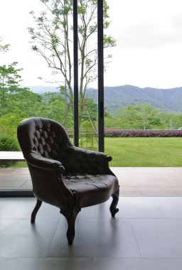 Vintage deri koltuk odası