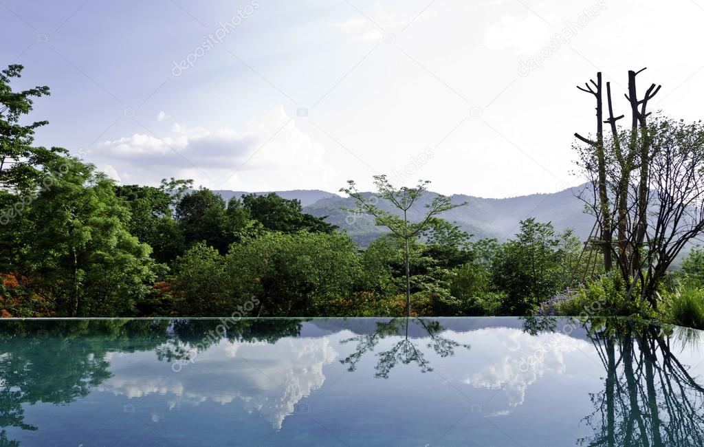 Reflections on the infinity pool