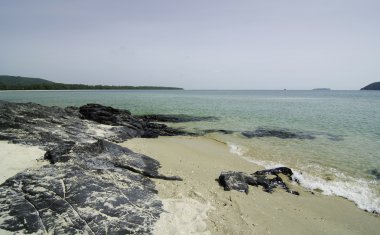 samila Beach: songkhla, thailand içinde kaya ile Panorama görünüm