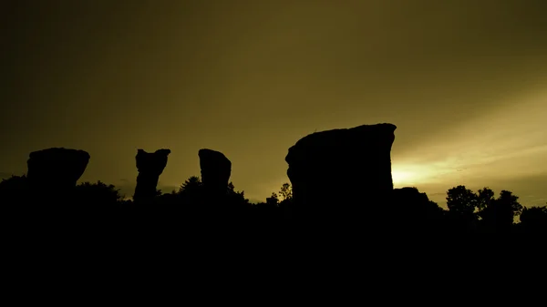Silhouette di Stonehenge della Thailandia — Foto Stock