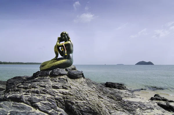 Berühmte Meerjungfrau-Skulptur in Songkhla, Thailand — Stockfoto