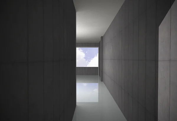 Empty Bare Concrete Corridor — Stock Photo, Image