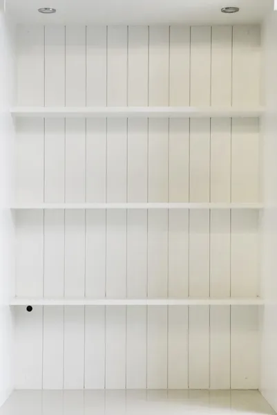 White wooden shelf — Stock Photo, Image