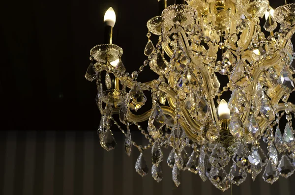 Close up on the crystal of chandelier — Stock Photo, Image