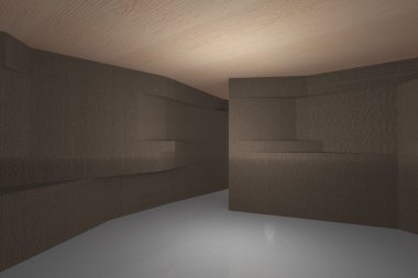 fütüristik iç kabuk ahşap desen duvar ile